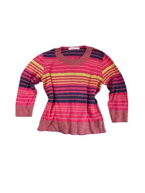 Skovhuus Striped Sweater in Pink, Navy & Lime